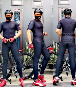 SXB CLASSIC ROAD BIKE JERSEY SHORT SLEEVE TYPE COMPRESSION (BLACK)