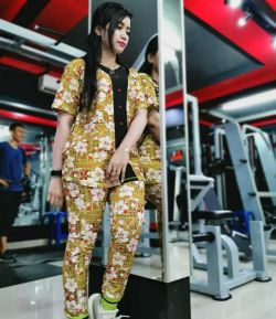 SXB FLOWER GREEN KNITTED SHORT SLEEVE AND JOGGER