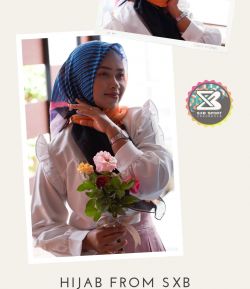 SXB LINE STRIPED BLUE SCARF