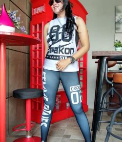 SXB MUSCLE TEE DRAKON88,ROOM 99PROBLEM IN WHITE &amp; LEGGING CROOK