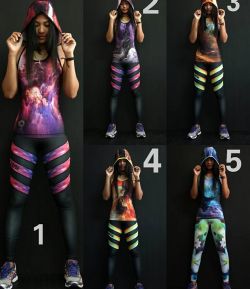 SXB NEBULA TANK TOP HOODIE RACERBACK FULL PRINT COMPRESSION TIGHT