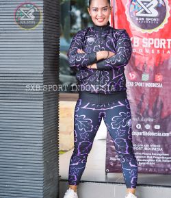 SXB SPORT PURPLE LEAFES JACKET AND LEGGING