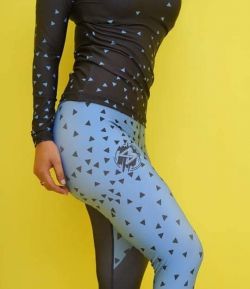 SXB SPORT TRIANGLE BLACK WITH CYAN COLOUR LONGSLEEVE AND LEGGING