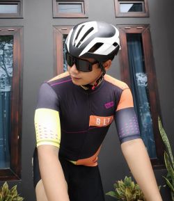 SXB SULTAN BLACK ORANGE YELLOW ROAD BIKE JERSEY