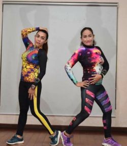 SXB YOGA LONG SLEEVE PRINT COMPRESSION TIGHT